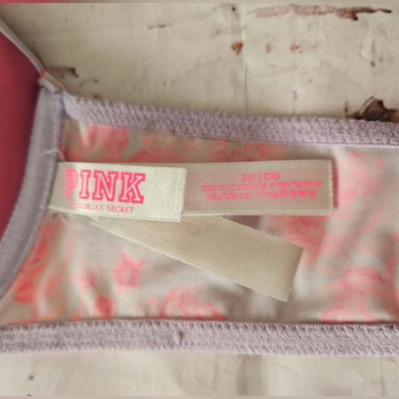 Victoria's Secret Women's Pink Floral Push-up Bra Size 32C - Picture 3 of 5